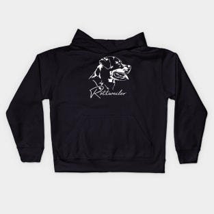 Proud Rottweiler dog portrait Rottie dog Kids Hoodie